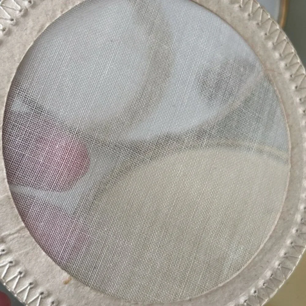 Vintage 1960 Floral Embroidered compact mirror for her vanity 🌸